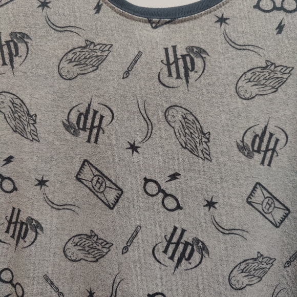 Harry Potter Plus Size Pajama Set Gray XXL - Picture 3 of 5